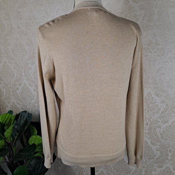 Como Size Large Sparkly Gold Faux Wrap Sweater Tank Insert Dressy Formal EUC - Picture 6 of 9